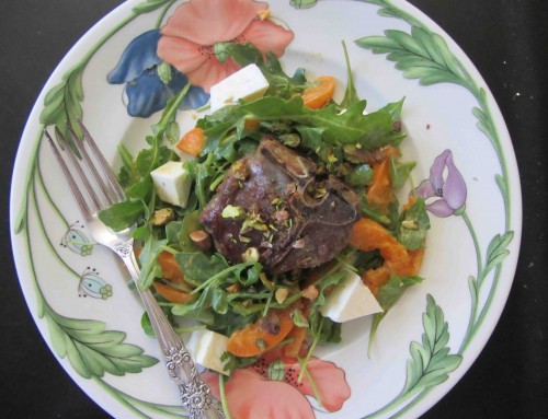Lamb Chops with Apricot Feta Salad