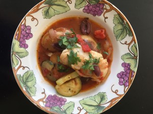 image of Dorothy Calimeris' recipe for Cod Stifado - Greek Fish Stew