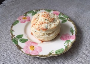Gruyere and chive biscuits. Recipe by Dorothy Calimeris.