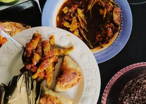 Image of a Greek vegan menu prepared by Dorothy Calimeris. Photo by Don Doblados.