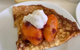 Apricot and ricotta crepes