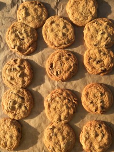 Dorothy Calimeris bakes chocolate chip cookies 