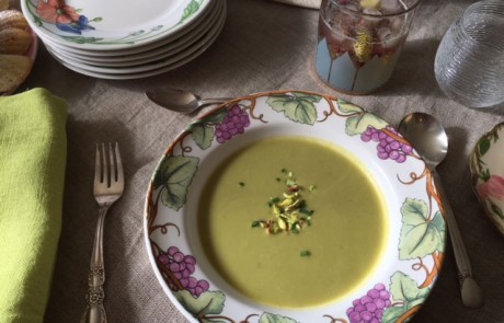 Cream of asparagus soup. Recipe by Dorothy Calimeris