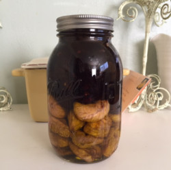 Jar of figs in extra virgin olive oil