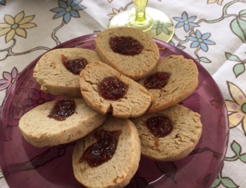 Gorgonzola Walnut Cookies with Fig Jam