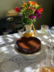 Middle Eastern inspire chocolate cake recipe by Dorothy Calimeris from her 30-Minute Middle Eastern Cookbook.