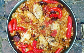 Image of paella cooking