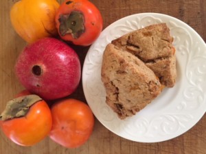 image of persimmons and scones