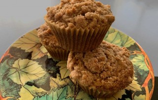 Olive Oil Pumpkin muffins with cinnamon crunch topping