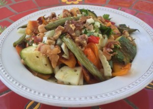 Roasted Vegetable and Garbanzo Bean Salad recipe by Dorothy Calimeris